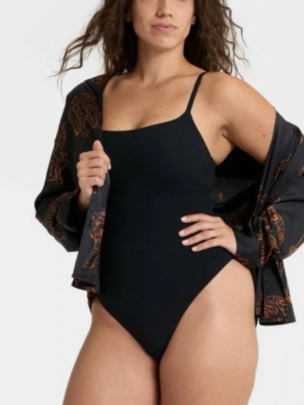 Women's Luxe Stretch Lightly Lined Cami Bodysuit black